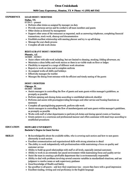 casino host resume|sample resume for hostess position.
